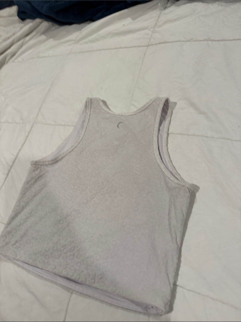 Zyia White Textured leopard Scoop Neck double layer Tank - Picture 3 of 4